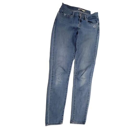 Levis Womens Curvy Skinny Jeans Size 28 Medium Wash Distressed Denim - Picture 2 of 8